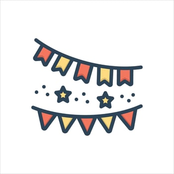 Color icon paper-garland vector