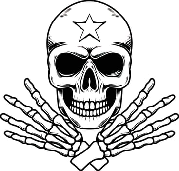 Skeleton hand with star vector