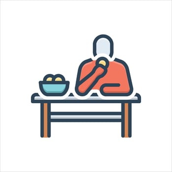 Color icon eat vector