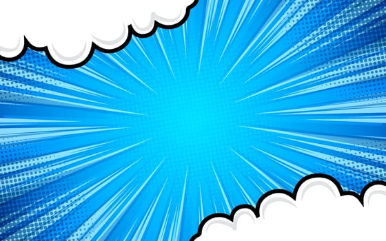 pop art background with cartoon clouds. vector