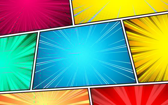 Colorful comic background panels vector
