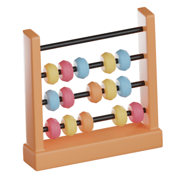 Education 3D icon illustration, Colorful abacus with beads for counting and learning. png