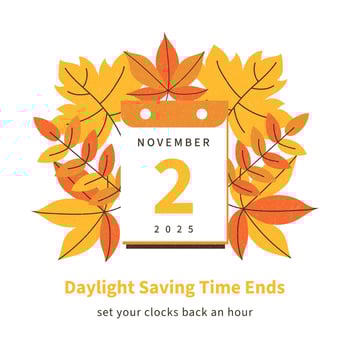 Daylight saving time begins at march 9, 2025 banner. Spring Forward Time. Simple banner with alarm clock and info about changing time. Clock change forward one hour. Reminder schedule. USA and Canada vector