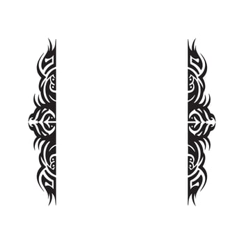 Abstract tribal design elements with a silhouette style isolated on white background vector