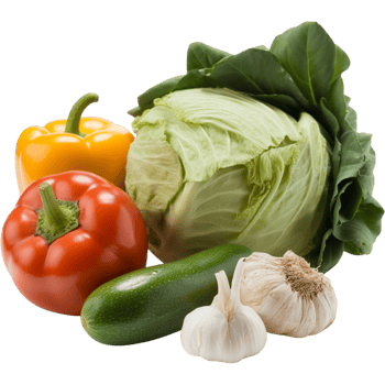 Assorted Fresh Vegetables with Cabbage png