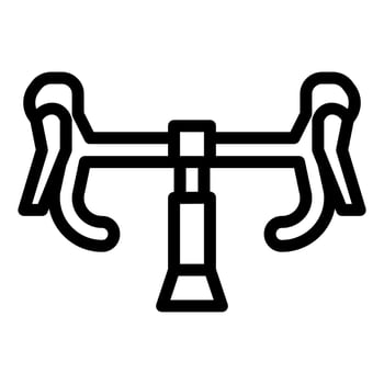 Single bicycle part of handle bar icon line style clean outline vector