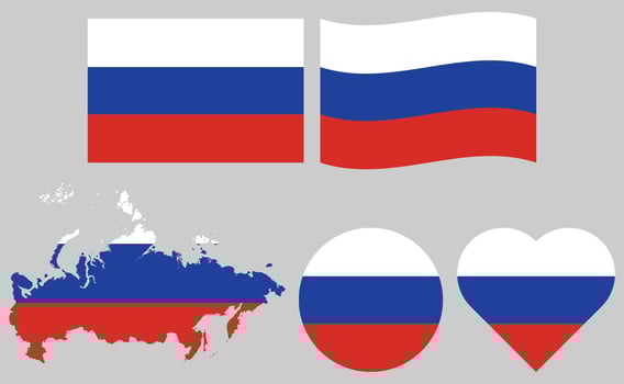 Collection of Russia Flags Europe Country vector
