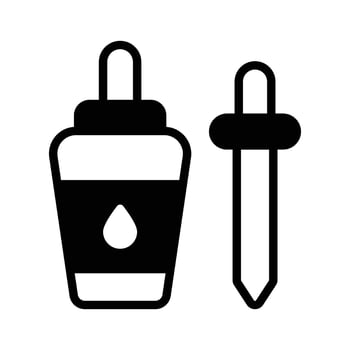 Trendy glyph icon of skincare serum dropper. vector