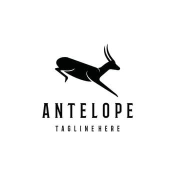 Black Antelope Jumping Design Logo vector