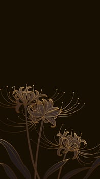 Dark background Vertical linear floral illustration vector