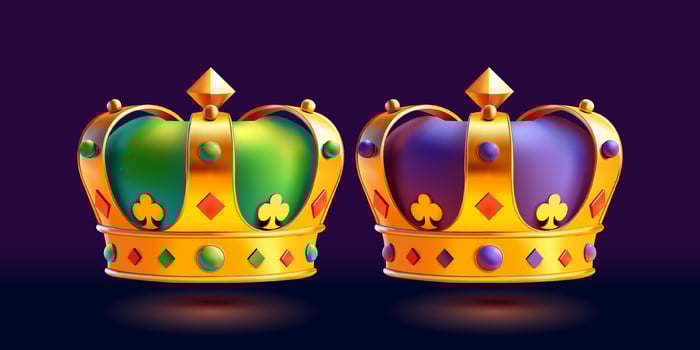 Colorful crowns for graphic design vector