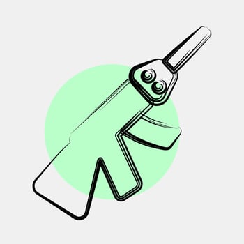 Icon gun. Military and war elements. Icon in color spot style. vector