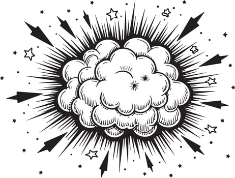Comic book style explosion with stars and stars vector