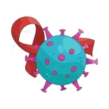 Virus with Awareness Ribbon vector