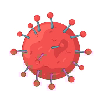Red Coronavirus Microbe vector