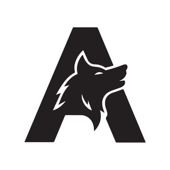 Wolf Head Within Letter A animal vector