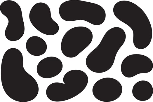 Abstract organic shapes black white fluid blobs vector