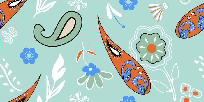 Seamless exotic paisley boho floral stylized pattern for textile and digital paper vector