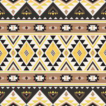Tribal striped seamless pattern. Aztec geometric brown background. Can be used in textile design, web design for making of clothes, accessories, decorative paper, wrapping, backpacks, etc. vector