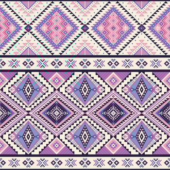 Colorful geometric textile pattern vector