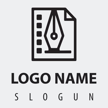 Clean and Minimalist Logo with Paper and Pen Symbol vector