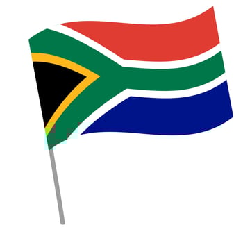 South Africa national flag flutters with flagpole vector