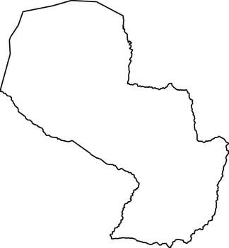 Printable Blank Map of Paraguay vector
