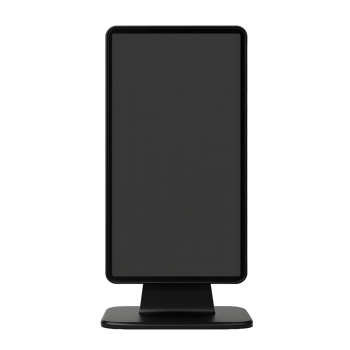 Modern digital display screen on a stand isolated on transparent background png