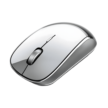 Sleek modern silver computer mouse with a scroll wheel isolated on transparent background png
