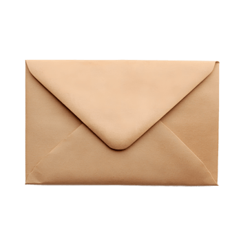 A single brown paper envelope with a sealed flap isolated on transparent background png