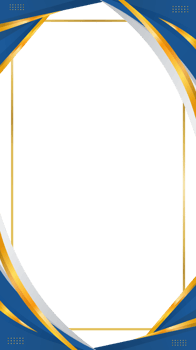 Modern Blue and Gold Abstract Frame with Geometric Design png