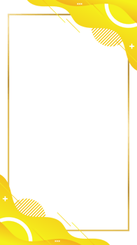 Modern Abstract Yellow and Gold Frame with Memphis Style Elements png