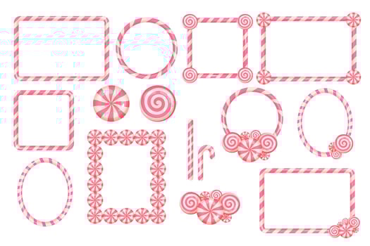 Candy-themed frames collection for projects vector