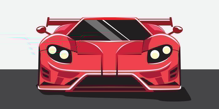 Red sports car front view illustration vector