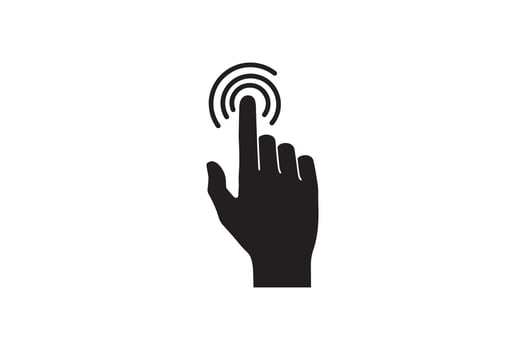 Finger Tap Gesture Black Silhouette Design vector
