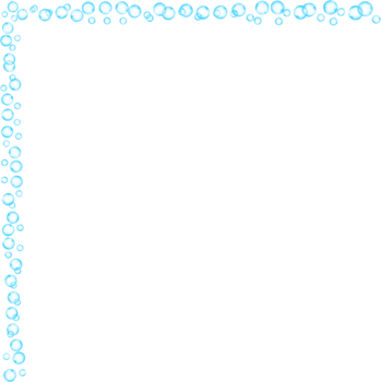 Blue Bubbles Corner Frame Border png