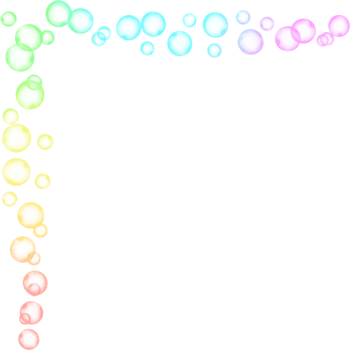 Bubbles Corner Rainbow Frame Border png