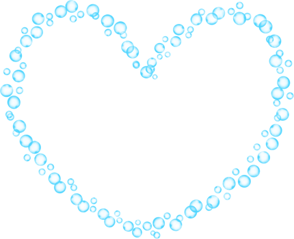 Blue Bubbles Heart Frame Border png