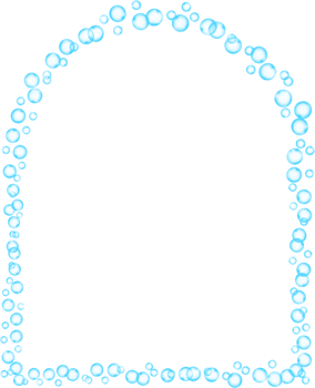 Blue Bubbles Arched Frame Border png