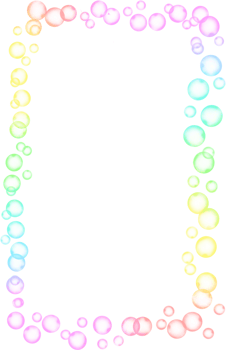 Bubbles Rectangle Rainbow Frame Border png