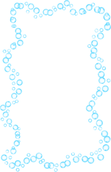 Blue Bubbles Rectangle Wave Frame Border png