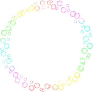 Bubbles Circle Rainbow Frame Border png
