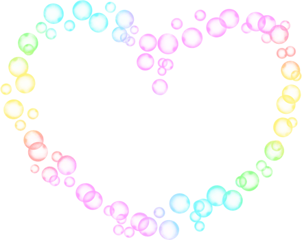 Bubbles Heart Rainbow Frame Border png