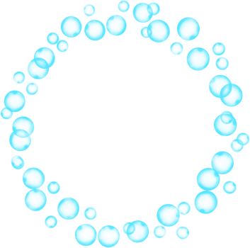 Blue Bubbles Circle Frame Border png