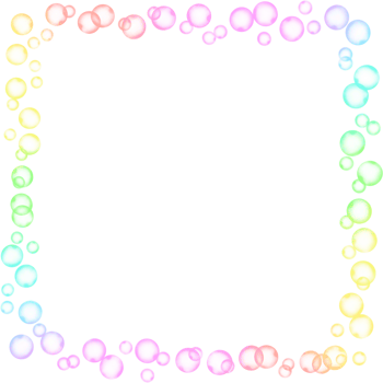 Bubbles Square Rainbow Frame Border png
