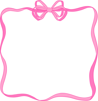 Coquette Pink Ribbon Bow Square Frame png