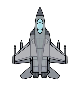 Stylized fighter jet illustration vector