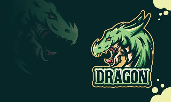 fierce dragon logo design vector