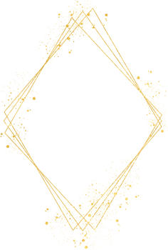 Elegant Wedding Geometric Gold Border frame png