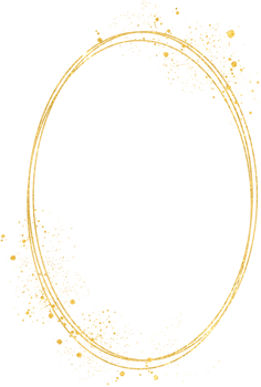 Luxury Golden Geometric Oval Frame png